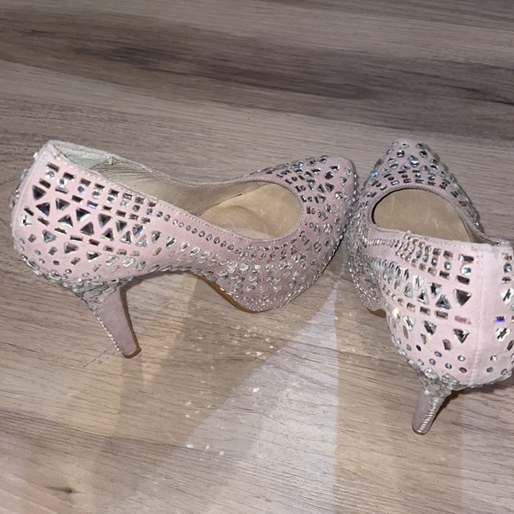 Chinese Laundry Elise sparkle platform heels with silver rhinestone 6 - Picture 11 of 12